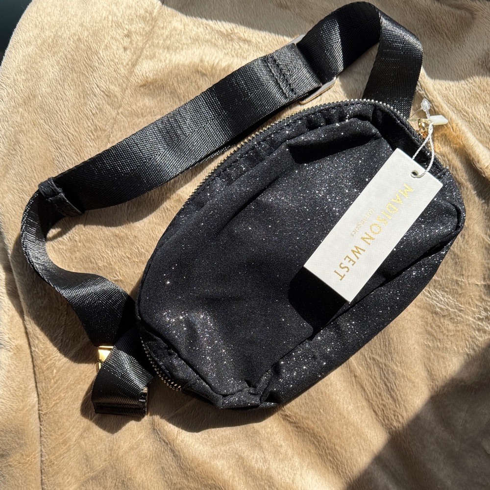 Madison West Black Sparkle Crossbody Bag